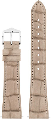 Curea din piele Hirsch London Nubuk L 04277090-2, bej, piele de aligator, lungime L, Quick Release