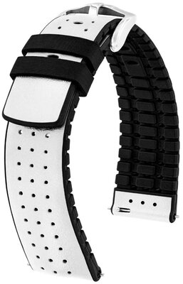 Curea din piele Hirsch Tiger L 0915002000-2, albă, piele de vițel, lungime L, Quick Release