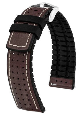 Curea din piele Hirsch Tiger L 0915002010-2, maro, piele de vițel, lungime L, Quick Release