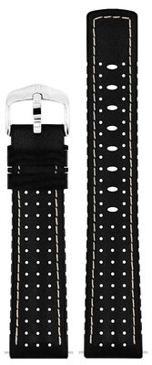 Curea din piele Hirsch Tiger L 0915002050-2, neagră, piele de vițel, lungime L, Quick Release
