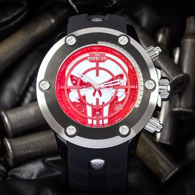 Invicta Marvel Quartz 52mm 28422 Punisher Limited Edition 3000pcs