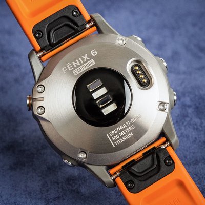 Garmin Fenix 6 PRO Sapphire, Titanium/Orange Band (MAP/Music)