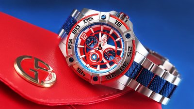 Invicta Marvel Lady Quartz 44mm 27018 Captain America Limited Edition 4000pcs