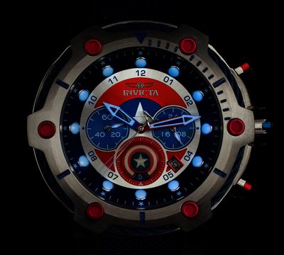 Invicta Marvel Men Quartz 52mm Chronograph 27965 Captain America Limited Edition 4000pcs