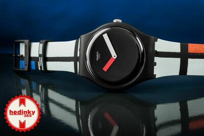 Swatch x Centre Pompidou, Red, Blue and White, by Piet Mondrian SUOZ344