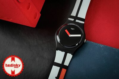 Swatch x Centre Pompidou, Red, Blue and White, by Piet Mondrian SUOZ344