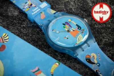 Ceas Swatch x Centre Pompidou, Blue Sky By Vassily Kandinsky UOZ342