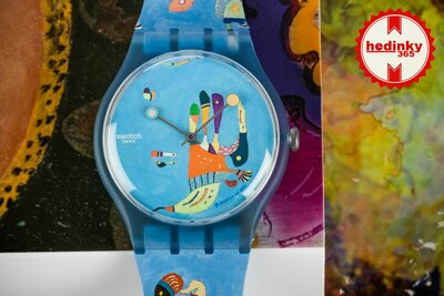 Ceas Swatch x Centre Pompidou, Blue Sky By Vassily Kandinsky UOZ342