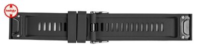 Curea de silicon Ricardo 26mm (pro Garmin Fenix 8/7X/6X (51mm), Tactix aj.), culoarea neagră, QuickFit