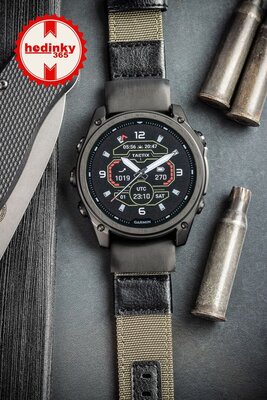 Curea de nailon Ricardo 26mm (pro Garmin Fenix 8/7X/6X (51mm), Tactix aj.), culoarea verde V1, QuickFit