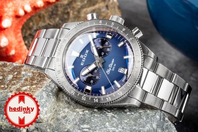 Edox SkyDiver Chronograph Quartz 10116-3-buidn Limited Edition 1000pcs ( + curea de rezervă )