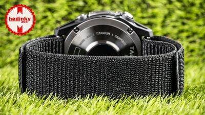 curea din nylon Ricardo 26mm (pentru Garmin Fenix 8/7X/6X (51mm), Tactix aj.), neagră, cu trecere