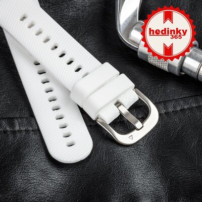 Curea de silicon Ricardo 18mm (pentru Garmin Venu 2S, Vívoactive 4S, Forerunner 265S, Venu 3S etc.), alb V1, Quick Release