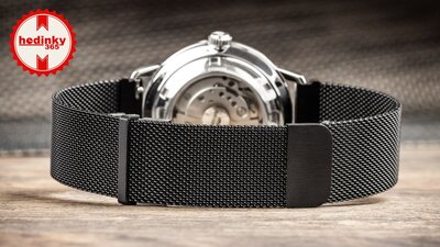 brățară din oțel inoxidabil Ricardo 20mm (pentru Garmin Venu, Venu Sq, Venu Sq 2, Venu 2 plus etc.), negru, milaneză, Quick Release
