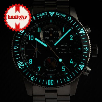 Fortis Novonaut N-42 Automatic Chronograph Amadee-24 F2040016 Limited Edition 100pcs (+ curea de rezervă)